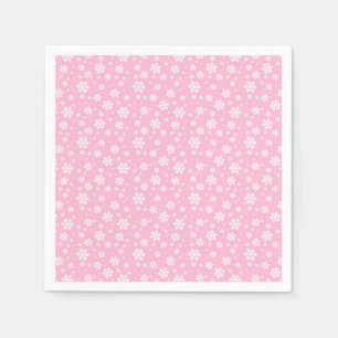 White Snowflakes on Light Pink Winter Pattern Napkin