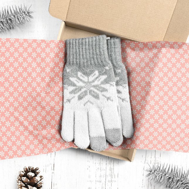 White Snowflakes On Pink Christmas Tissue Paper (Creator Uploaded)