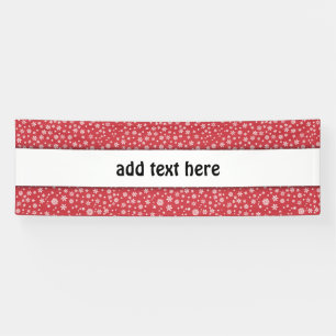 White Snowflakes on Red Background Banner