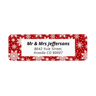 White Snowflakes On Red Background Christmas