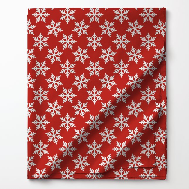 White Snowflakes on Red Fabric (Creator Uploaded)