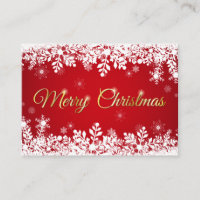 White Snowflakes on Red Merry Christmas