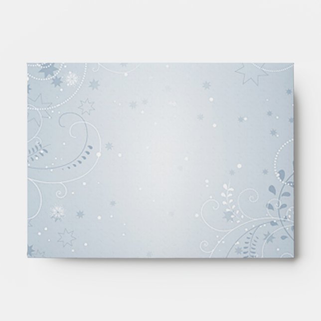 White snowflakes on silver blue A7 Envelope (Front)
