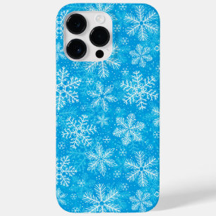 White snowflakes pattern Case-Mate iPhone 14 pro max case