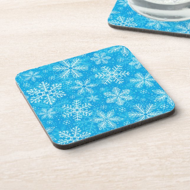 White snowflakes pattern coaster (Left Side)