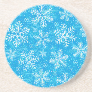 White snowflakes pattern coaster
