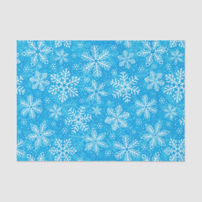 White snowflakes pattern tissue paper (Front)