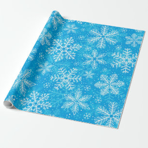 White snowflakes pattern wrapping paper