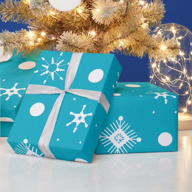 White Snowflakes Pattern Wrapping Paper (Holidays)