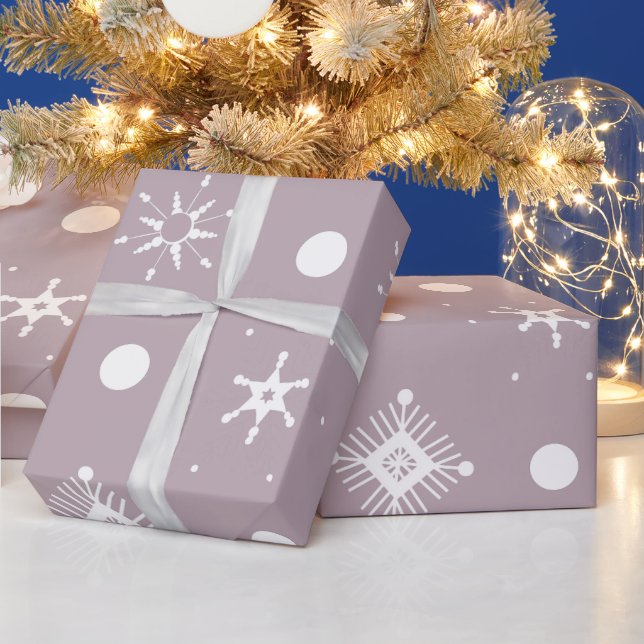 White Snowflakes Pattern Wrapping Paper (Holidays)