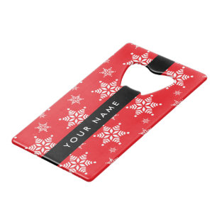 White Snowflakes, Red, Your name, Personalise