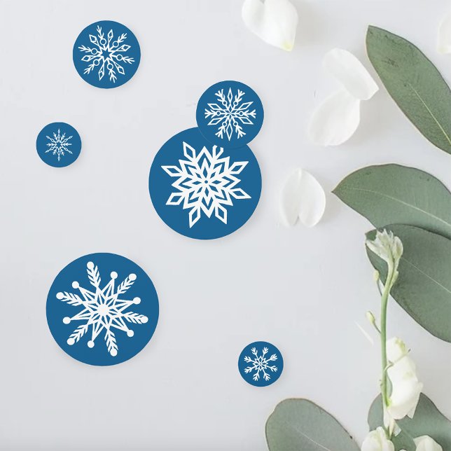 White Snowflakes Sapphire Blue Confetti (Creator Uploaded)