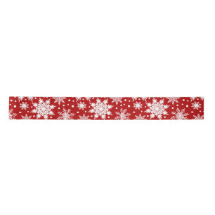 White Snowflakes Seamless Pattern Christmas  Satin Ribbon