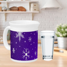 White Snowflakes with Blue-Purple Background