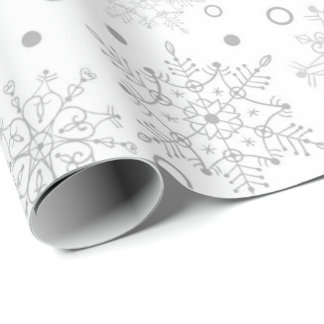 White Snowflakes Wrapping Paper
