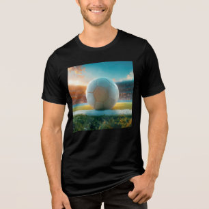 White Soccer Football In Arena Tri-Blend Shirt