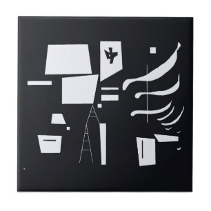 White–Soft and Hard - Wassily Kandinsky Tile