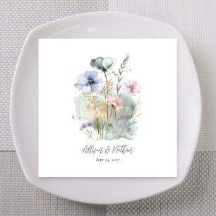 White Soft Romantic Garden Wedding Napkin