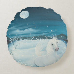White Song 1996 Round Cushion