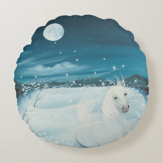 White Song 1996 Round Cushion (Front)