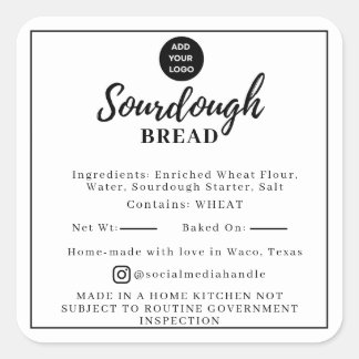 White Sourdough Ingredients Cottage Law Sticker