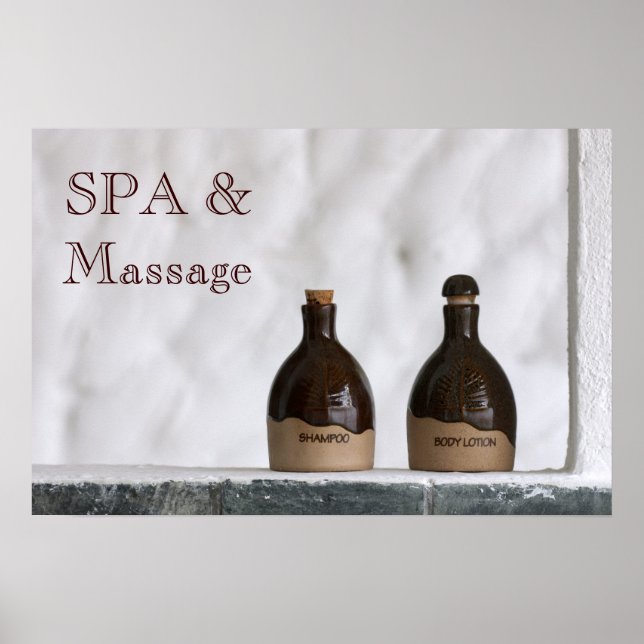 White SPA towel Poster (Front)