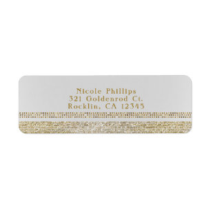 White & Sparking Gold Glam Party Invitation
