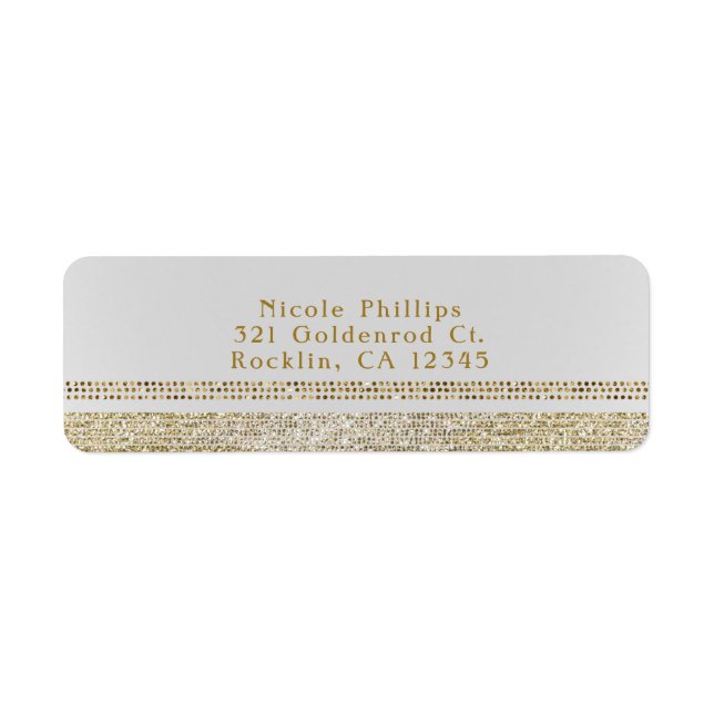 White & Sparking Gold Glam Party Invitation (Front)