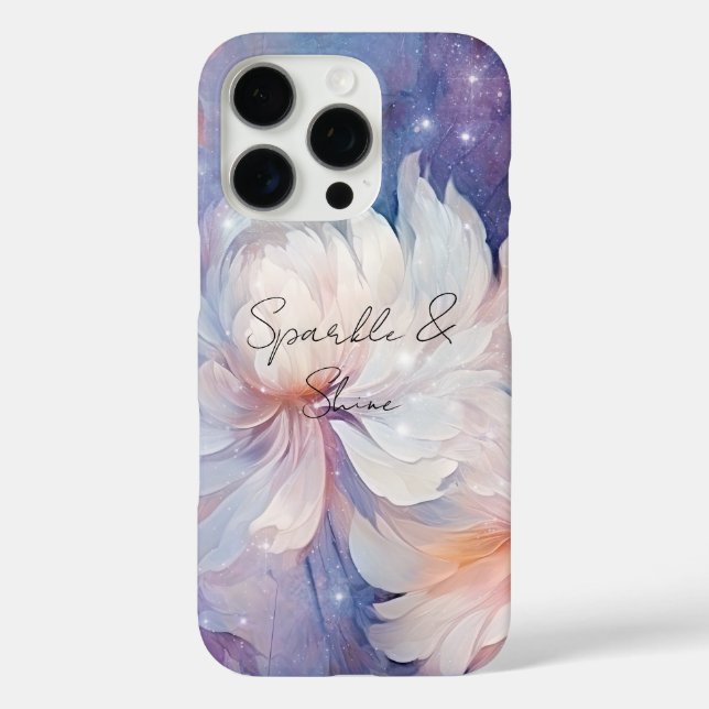 White Sparkle Flowers Case-Mate iPhone Case (Back)
