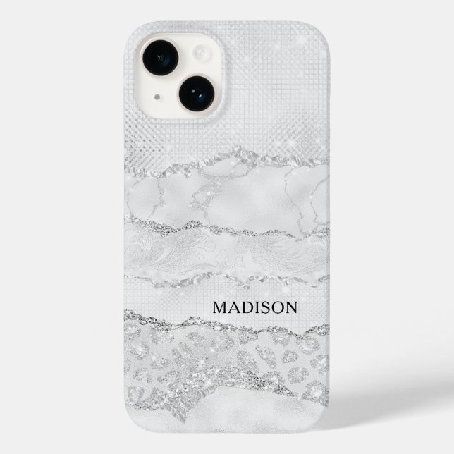 White Sparkle Glitter  Case-Mate iPhone Case (Back)