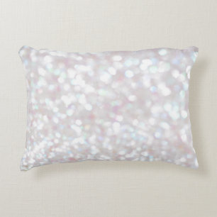 White Sparkle Print Accent Pillow