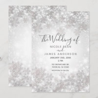 White Sparkle Snowflakes Winter Wonderland Wedding