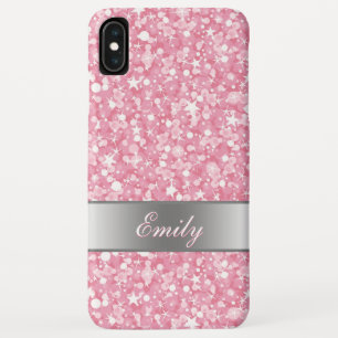 White Sparks And Pink Glitter Pattern iPhone XS Max Case