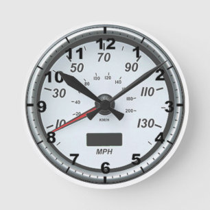 "White Speedometer" design wall clocks