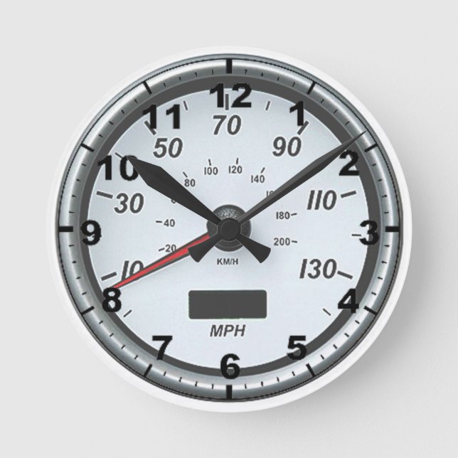 "White Speedometer" design wall clocks (Front)