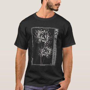White Spider Lily In Japanese Grunge Anime Floral T-Shirt
