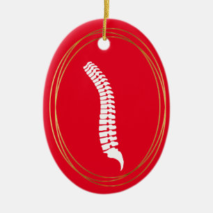 White Spine Silhouette Christmas Ornament
