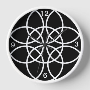 White Spiral Circles Clock