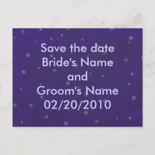 White spirals on blue, Save the date postcards
