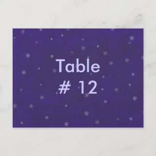 White spirals on blue, Table Number postcards