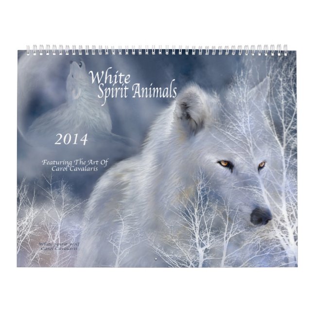 White Spirit Animals Art Calendar 2014 (Cover)