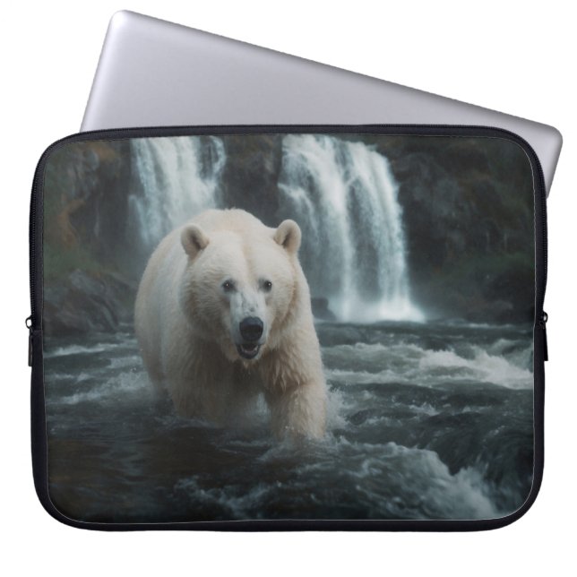 White Spirit Bear Laptop Sleeve (Front)