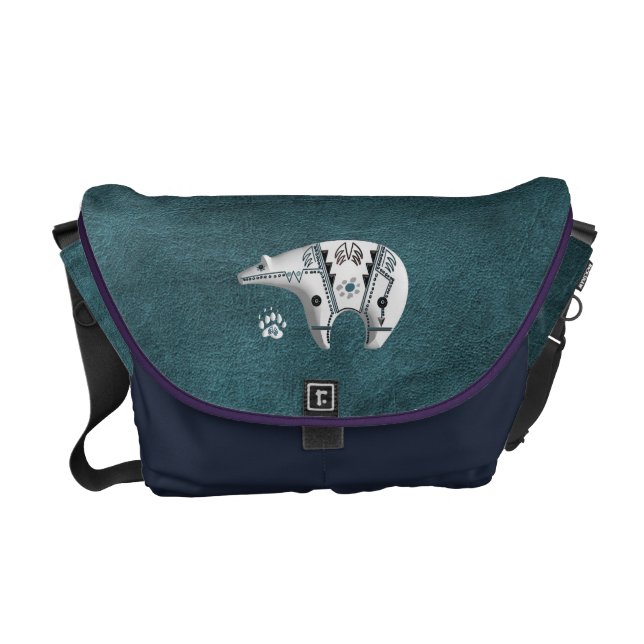 White Spirit Bear Messenger Bag (Front)