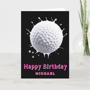 *~* WHITE Splash Golf Ball AP94  Birthday Card