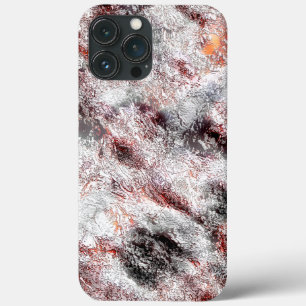 White spongy bumpy texture mix of black red stains iPhone 13 pro max case