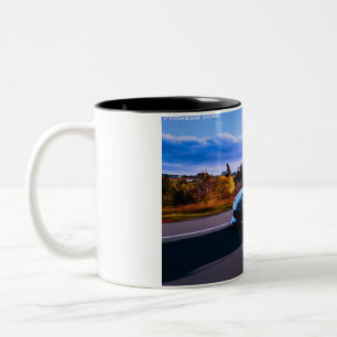 white sports car classic coffee mug on black