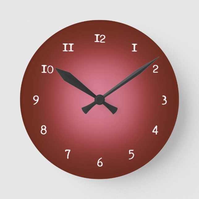 White spotlight on red round clock (Front)