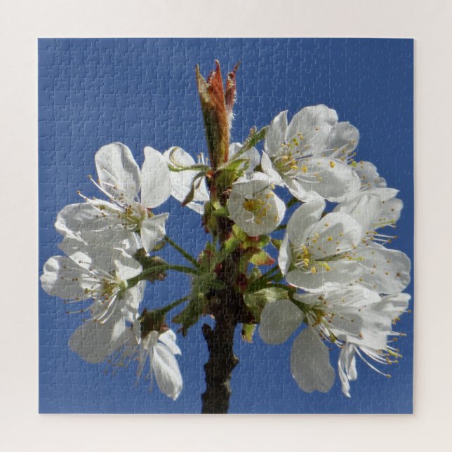 White Spring Bloom Jigsaw Puzzle (Vertical)