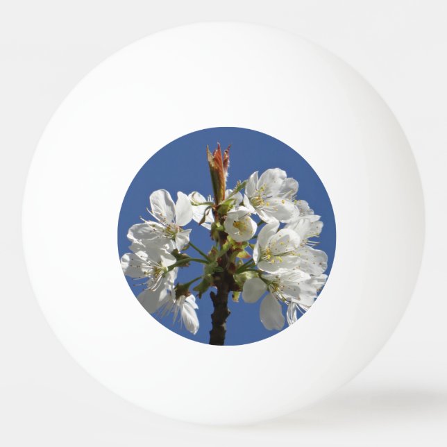 White Spring Bloom Ping Pong Ball (Front)