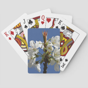White Spring Bloom Playing Cards